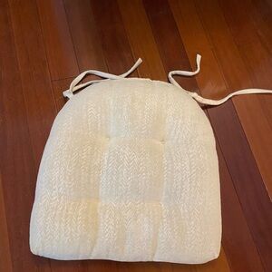 Cream Chair Cushion with Ties